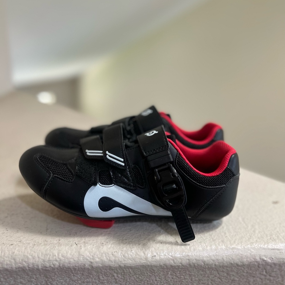 Peloton Cycling Shoes Mens 46 Sneakers Hook & Loop Cleats Sports Leather Black